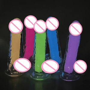 Новые светящиеся в темноте мягкие дилдо из ТПЭ для женщин, большие искусственные кристальные дилдо из ТПЭ, светящиеся в темноте - Product Image 2