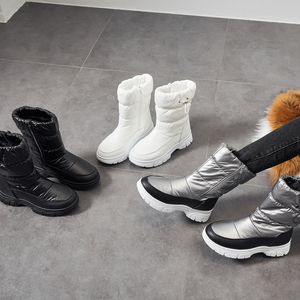 Оптовая продажа, теплые зимние водонепроницаемые ботинки с меховой подкладкой и молнией - Product Image 4