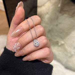 Collier pendentif flocon de neige d'hiver en argent pur S925 avec diamant, exquis, haut de gamme, niche, doux, clavicule, pour cadeau - Product Image 3