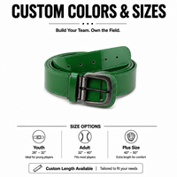 Ceinture de sport classique en cuir PU brillant personnalisable avec boucle ardillon réglable pour uniforme de baseball et softball, pour jeunes et adultes, vente en gros