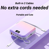Nouvelle batterie portable 2026 de 20000 mAh à charge rapide 22,5 W, batterie Li-Polymère de haute qualité, ultra-fine, avec écran LED et 2 câbles Type-C, Power Bank
