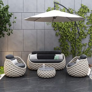 Coussin <span class=keywords><strong>de</strong></span> <span class=keywords><strong>jardin</strong></span> en <span class=keywords><strong>aluminium</strong></span> et rotin au design moderne Ensembles <span class=keywords><strong>de</strong></span> meubles d'extérieur en L Canapés <span class=keywords><strong>de</strong></span> <span class=keywords><strong>jardin</strong></span> pour <span class=keywords><strong>salon</strong></span> <span class=keywords><strong>de</strong></span> patio 4 <span class=keywords><strong>places</strong></span> - Product Image 1