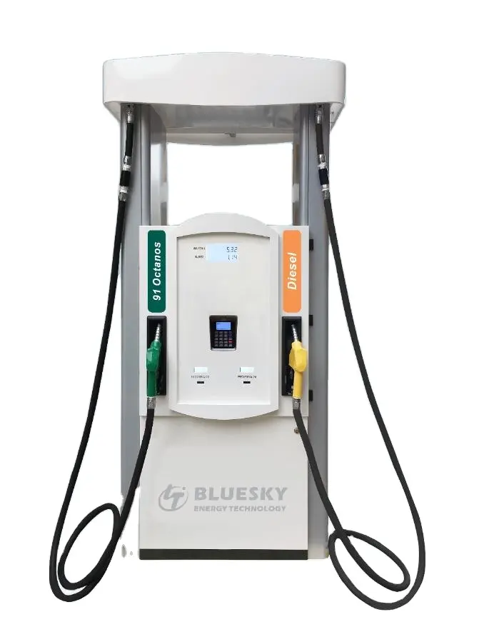 푸른 하늘 가솔린 디젤 주유소 급유 기계 도매 판매 2-제품 4-주유소 용 호스 연료 디스펜서 펌프