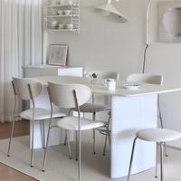 Ensemble table et chaises de salle à manger moderne en pierre, extensible et pliable, résistant à la chaleur et aux rayures, design compact pour petites écoles et hôtels