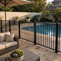 Clôture de piscine en aluminium sur mesure OEM 6063-T5, clôture de sécurité amovible, barrière anti-enfants, revêtement en poudre, sans rouille, assemblage sans outil