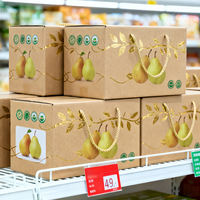 Groothandel Op Maat Bedrukte Peer Fruit Verpakking Landbouw Gegolfd Papier Doos Zeevoedsel Doos Met Handvat