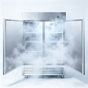 Congelador Vertical de Doble Puerta de Acero Inoxidable, Equipo de Cocina Comercial para Catering, Almacenamiento de Alto Volumen para Negocios de Alimentos - Product Image 5