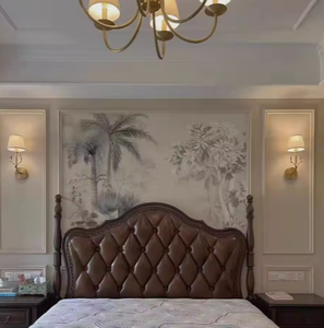Papier peint en soie léger de luxe en français <span class=keywords><strong>noir</strong></span> <span class=keywords><strong>blanc</strong></span> <span class=keywords><strong>jungle</strong></span> forêt tropicale imprime imperméable pour hôtels restaurants séjours chez l'habitant - Product Image 3
