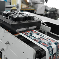 Presse d'impression flexographique 3 couleurs avec système de séchage UV pour étiquettes autocollantes en rouleau