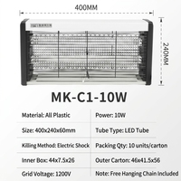 Tueur de mouches électrique professionnel 10W, grille haute tension 1200V, anti-insectes pour cuisine commerciale, hôpital, HACCP