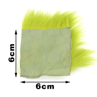 Bahan Ikat Umpan Parachute Fly 6X6CM, Bulu Kambing Mini Bucktail, Jig Streamer, Patch Bulu untuk Ikat Umpan
