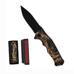 Couteau tactique de camouflage pour la jungle, l'entraînement et la cueillette, lame noire <span class=keywords><strong>en</strong></span> acier inoxydable, couteau de poche pliable pour la randonnée - Product Image 1