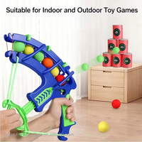 Ensemble lanceur de flèches pour enfants EPT avec 5 balles souples, 6 canettes cibles, jeu de tir à la cible intérieur/extérieur