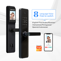 Cerradura de Puerta Biométrica con Manija de Palanca, Cerradura Electrónica Inteligente con Teclado y Contraseña para Hotel, Dormitorio, Apartamento