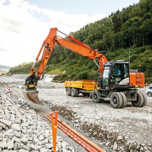 Excavatrice hydraulique sur roues de 15 tonnes, marque chinoise de premier plan ZX140W, avec godet de 0,51 m³, pièces de rechange et <span class=keywords><strong>tarière</strong></span> pour l'agriculture - Product Image 1
