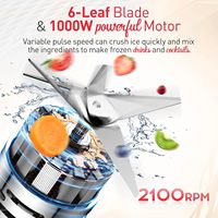 Mixeur-broyeur chauffant commercial haute performance pour smoothies, appareil électroménager portable