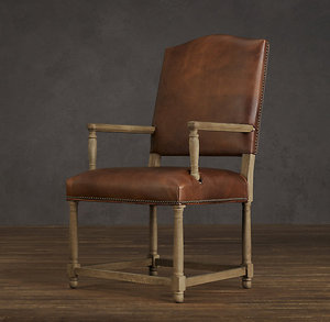 <span class=keywords><strong>Fauteuil</strong></span> de salle à manger Rhoohill personnalisé, style rétro américain, en bois massif, chêne blanc, tissu en lin - Product Image 5