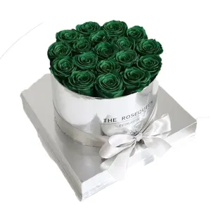 AYOYO Preserved Roses Immortal Infinity Eternal Forever Stabilized Preserved Roses In Round sliver Box