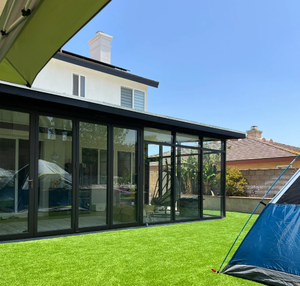 <span class=keywords><strong>Porte</strong></span> pliante en aluminium à cadre métallique mince au design moderne Nouvelles portes patio en accordéon en verre à deux plis <span class=keywords><strong>Prix</strong></span> d'usine pour l'intérieur d'une villa - Product Image 2