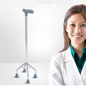 Bastón retráctil de cuatro puntas de aleación de aluminio, bastón de cuatro patas, ayuda para caminar de cuatro puntas. - Product Image 1