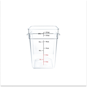 18 Quart Square Clear <b>Plastic</b> Freezer Safe Food <b>Storage</b> <b>Bin</b> with Lid for Catering Kitchen Wholesale Bulk Supply - Product Image 2