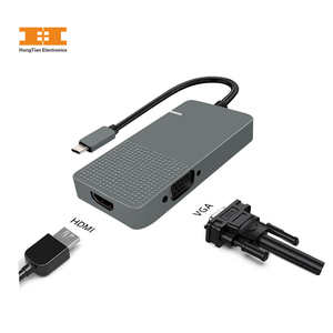 Adaptador multipuerto personalizado VGA/HDM1 HDTV TF lector de tarjetas SD estación de acoplamiento de tableta <span class=keywords><strong>RJ45</strong></span> 1000M 3,5 Audio PD cargador USB Hub - Product Image 2