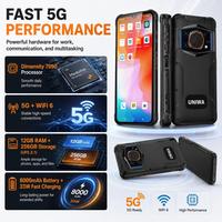 Nouveau Téléphone Robuste 5G UNIWA NR6600 2026, 12 Go + 256 Go, Écran 6,6 Pouces, Android 12, Batterie 8000 mAh
