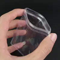 透明なPVCクリアジュエリーブルーカラージッパーバッグジュエリーリングイヤリングを包装するための再封可能なポリビニール袋