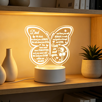 Lampe LED 3D personnalisée en acrylique, lampe de table cadeau, motif personnalisé USB créatif pour la décoration de la chambre à coucher, de la maison et du sommeil