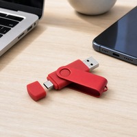 Clé USB pivotante 2-en-1 Type C USB 2.0 en plastique 16 Go 32 Go 64 Go avec logo personnalisé – Cadeau promotionnel