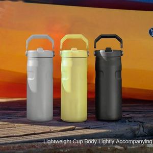 Modern Stainless Steel Vacuum Thermos Cup 16Oz <b>Large</b> Capacity Portable Travel Use With Handle Sports <b>Kettle</b> - Product Image 3