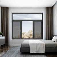 Ventanas Abatibles de Aluminio de Tamaño Personalizable con Rejilla de Seguridad y Mosquitera, Doble/Triple Acristalamiento, Diseño de Eficiencia Energética