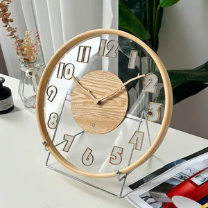 2024, новый оригинальный дизайн, 12 дюймов, скандинавские минималистские часы, простые акриловые роскошные деревянные настенные часы, изготовленные на заказ
