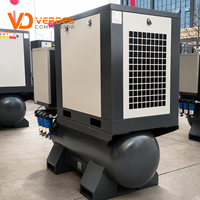 Compresseur d'Air Industriel Électrique à Vis Rotative Intégré 3-en-1 avec Sécheur d'Air Combiné, Capacités 200 L, 300 L, 400 L, 500 L
