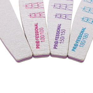 Lima de Uñas Lavable en Forma de Media Luna con Escala de Medición, Esponja de Doble Cara, Herramienta de Manicura para Salón - Product Image 3