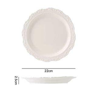 Assiettes à dîner vintage <span class=keywords><strong>en</strong></span> céramique gaufrée personnalisables <span class=keywords><strong>en</strong></span> usine OEM pour vente <span class=keywords><strong>en</strong></span> gros <span class=keywords><strong>en</strong></span> vrac - Product Image 6
