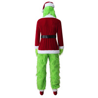 Disfraz de Grinch de Peluche Verde con Pantalones Peludos para Adulto, Disfraz de Navidad y Halloween, Colección Transfronteriza Primavera 2025 Sin Etiqueta