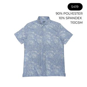 Protection UV 90% Polyester 10% Spandex Manches Courtes Stand Hawaiian <span class=keywords><strong>Alona</strong></span> Chemises Imprimé Tropical Resort Style pour Hommes Femmes - Product Image 1