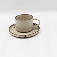 Tasse à café et soucoupe en grès émaillé en vrac nuage ensemble tasses à thé Cappuccino Latte en céramique avec assiette