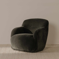 Fauteuil d'appoint élégant et luxueux pour salon, confortable, moderne, en tissu, meubles de maison de loisirs avec design en panneau de bois