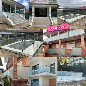 Clôture de piscine DF, branches tressées, métal, acier inoxydable, balustrade en verre trempé, <span class=keywords><strong>garde</strong></span>-<span class=keywords><strong>corps</strong></span> en vinyle et poteau - Product Image 3