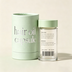 Emballage en tube de papier cylindrique rond personnalisé de haute qualité pour capsules d'huile capillaire premium, vente en gros - Product Image 1