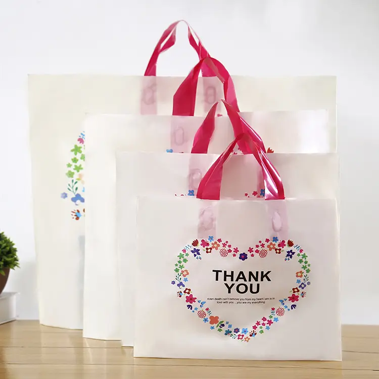 clear printing packaging bags handle big small carrier plastic plastic packing bags for small business plastic shopping