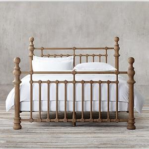 Hot Selling French Bedroom Furniture Vintage Solid Wood Oak king Size <b>Rattan</b> <b>Bed</b> - Product Image 2