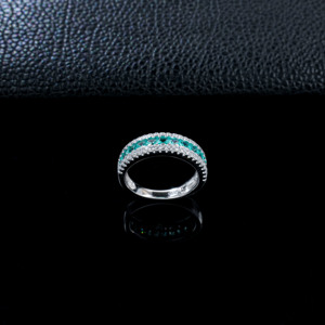 Classic 925 Sterling Silver Paraiba-Color Green <b>Garnet</b> Women's Anniversary & Wedding <b>Ring</b> - Product Image 4