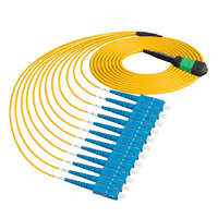 Kabel Patch Cord Fiber Optik Single Mode 12-Core MPO/APC Female ke SC UPC SM Tipe B 9/125 untuk Data Center Fiber Terminal Box FTTH