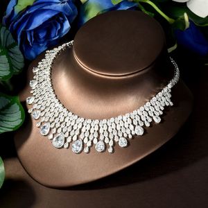 Cadena gota collar pendientes transparente piedra preciosa Natural Dubai mujeres Zircon conjunto nupcial vestido de boda accesorio de fiesta - Product Image 5