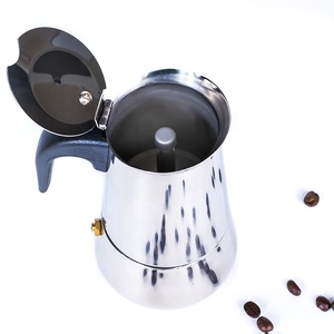 <span class=keywords><strong>Mokka</strong></span> — 3 ou 4 tasses modernes en acier inoxydable, pot espresso avec poignée anti-brûlure, nouveau - Product Image 6