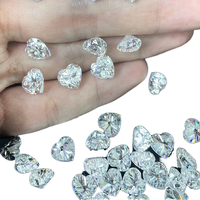 Pierres de Moissanite en vrac de toutes formes, couleur D, pureté VVS1, 3Ex, coupes rondes, coussin et cœur, en stock, vente en gros