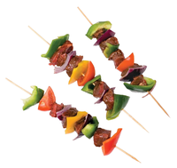 Bâtonnets de bambou biodégradables écologiques de type rond pour hot-dogs, fruits et grillades pour les fêtes